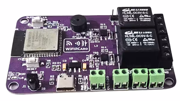 Placa WiFi IR de relés duales WiFiRCard